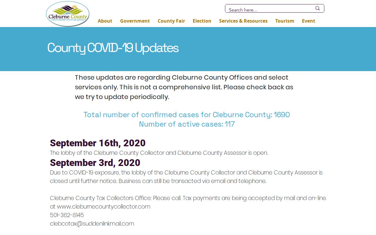 Cleburne County court schedule department contact archive