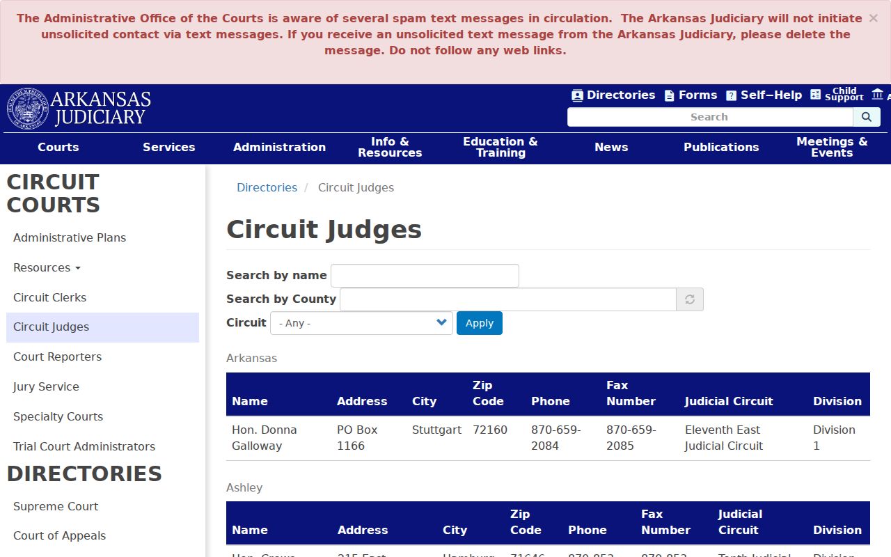 Cleburne County criminal court docket circuit judge divisions