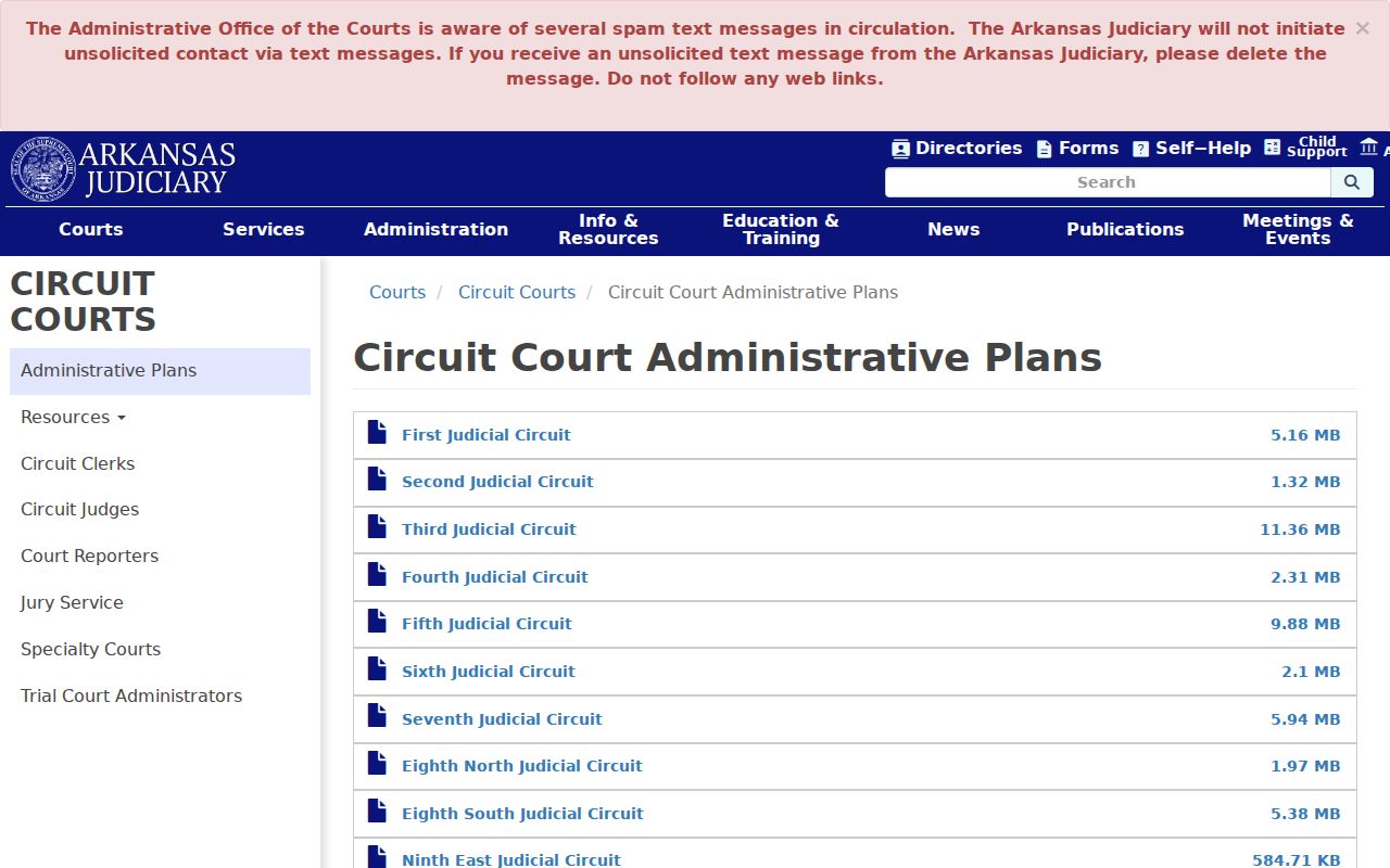 Cleburne County criminal docket circuit administrative plan index