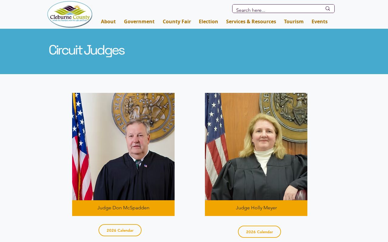 Cleburne County criminal docket judges and court calendars