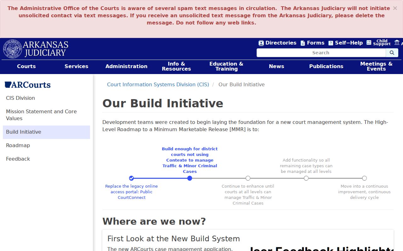 Cleburne County court docket ARCourts 2026 build initiative