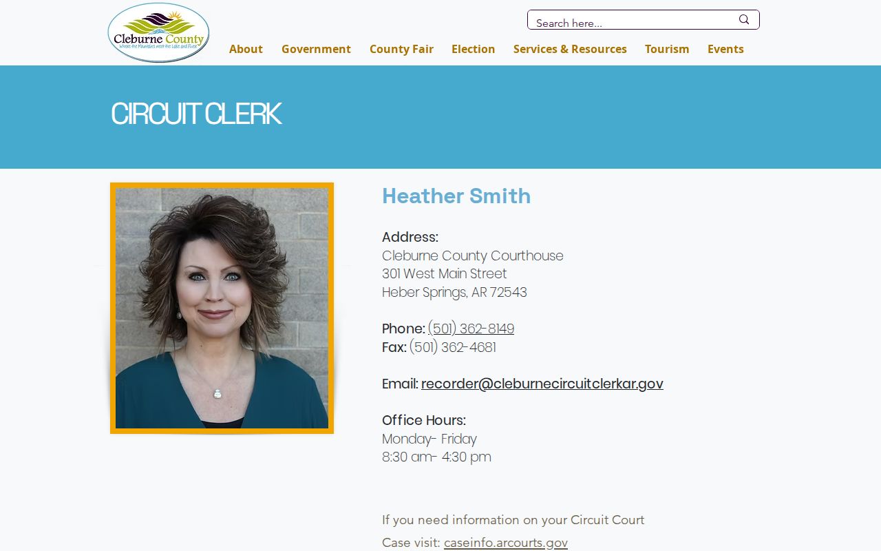 Cleburne County court docket Circuit Clerk office