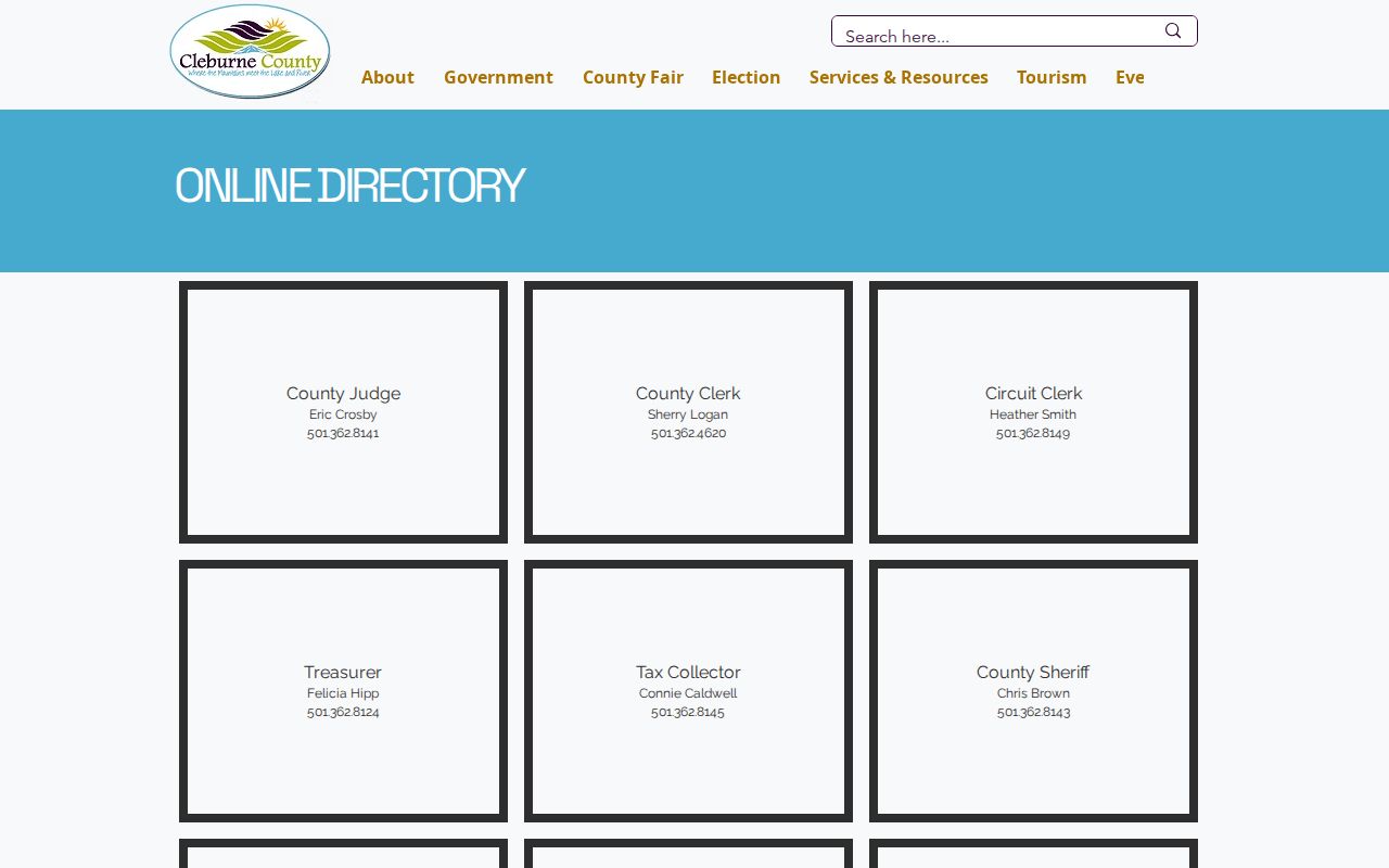 Cleburne County court docket official office directory