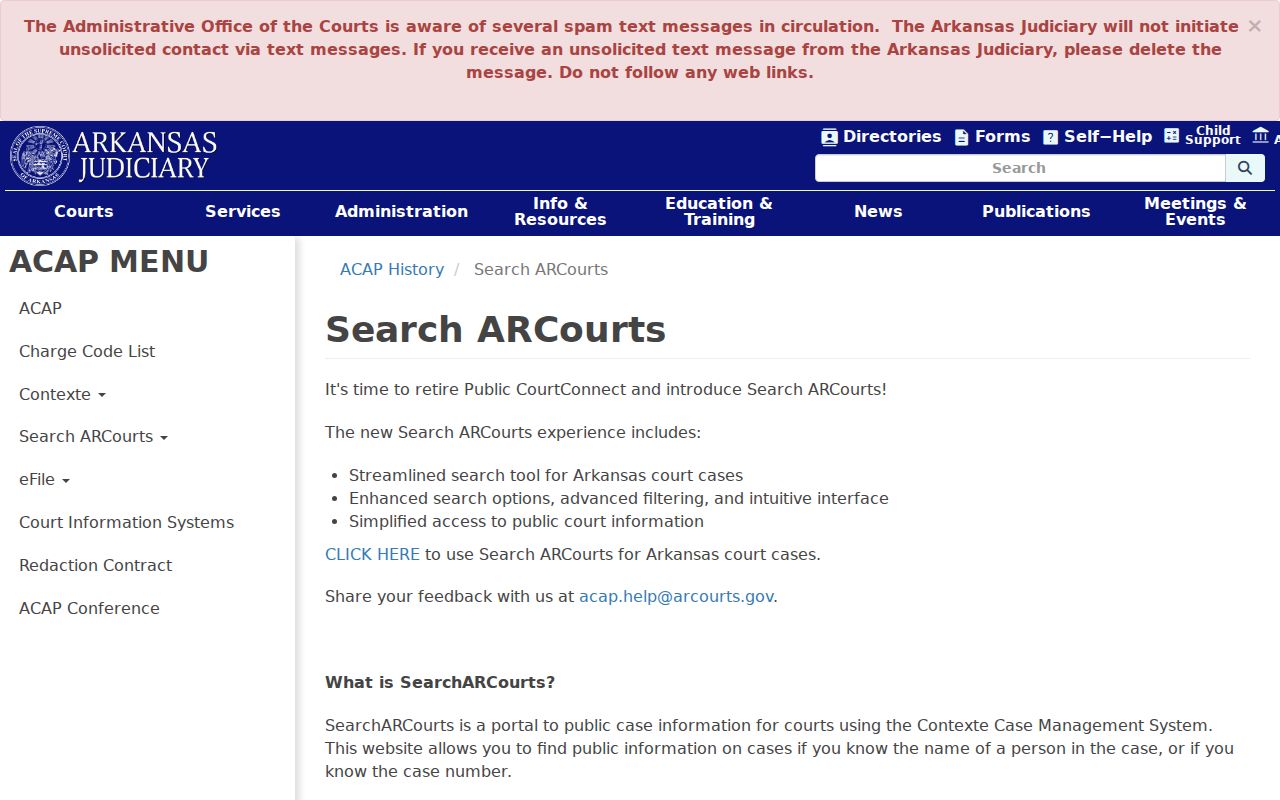 Cleburne County court docket Search ARCourts overview