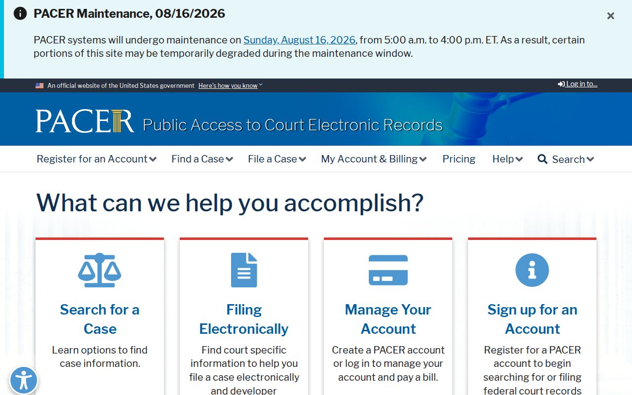 Cleburne County court records PACER federal access service