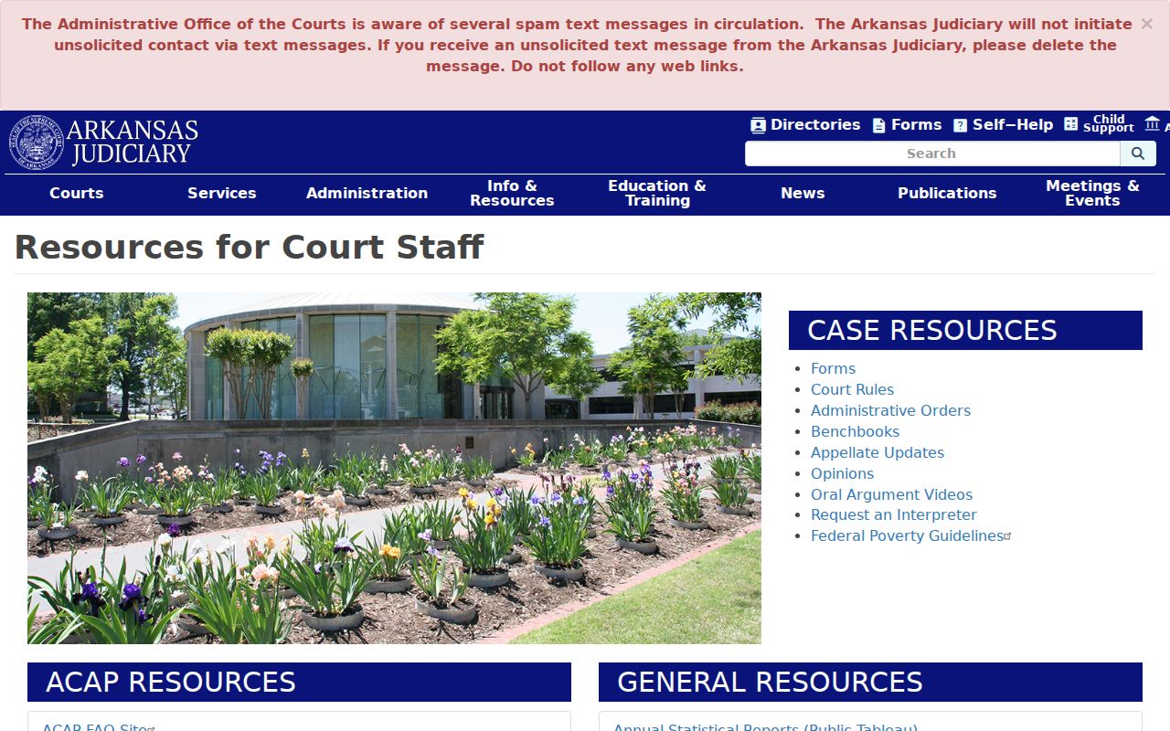Cleburne County case search Arkansas court staff resources
